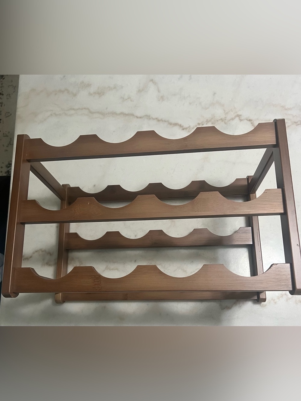Wooden 3-Tier Wine Rack - Brown